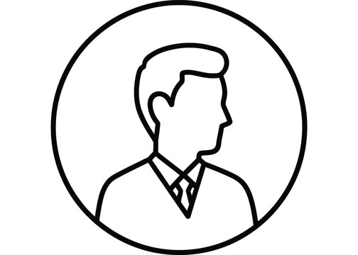 User Profile Avatar Icon &ndash; Account, Person Identification and UI Profile Vector Illustration