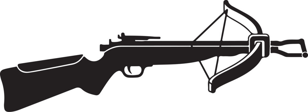 Vector silhouette of a crossbow gun