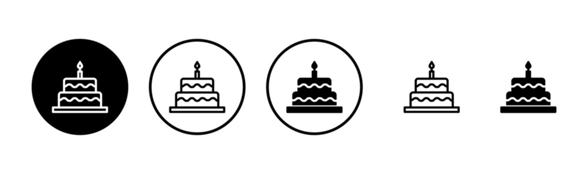 Cake icon logo design. Cake sign and symbol. Birthday cake icon