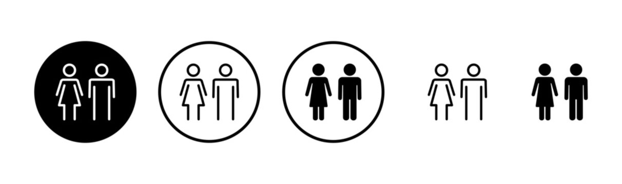 Man and woman icon logo design. male and female sign and symbol. Girls and boys