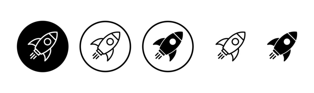 Rocket icon logo design. Startup sign and symbol. rocket launcher icon