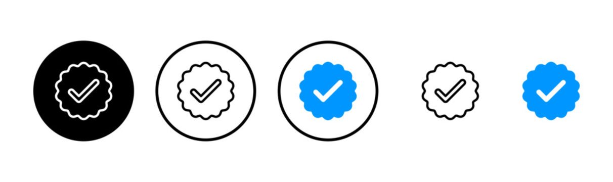 verified icon logo design. verification check mark. approved icon