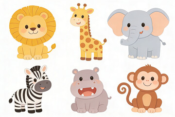 Fototapeta premium set of cartoon animals