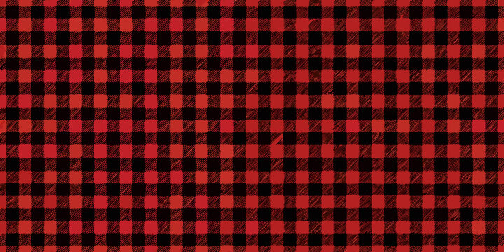 Red and black checkered pattern fills the entire frame of the image