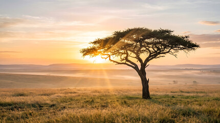 Fototapeta premium tree at sunset