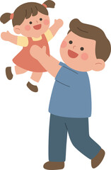 Obraz premium father and daughter