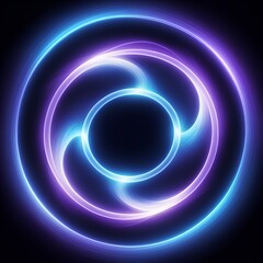 Obraz premium Abstract Three-Lobed Energy Symbol Within a Glowing Ring A Minimalist Sigil Representing Unity Balance Resilience and Spiritual Connection Magic Spell Illustration