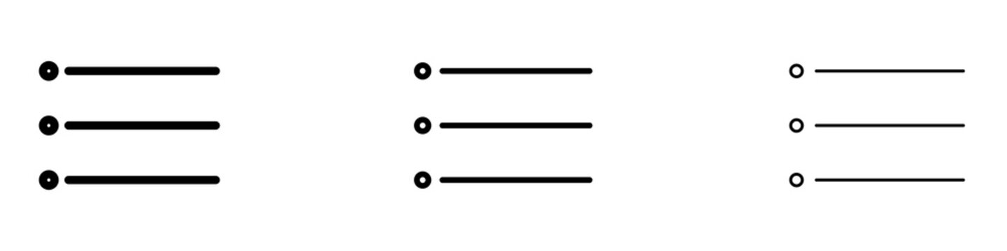 Menu icons collection in black and blue colors
