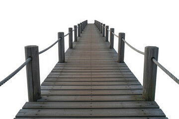 Naklejka premium realistic old wooden pier isolated on transparent background