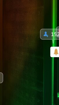 Vertical video: Alert bubbles flowing from right clustering over glowing nodes showing activity