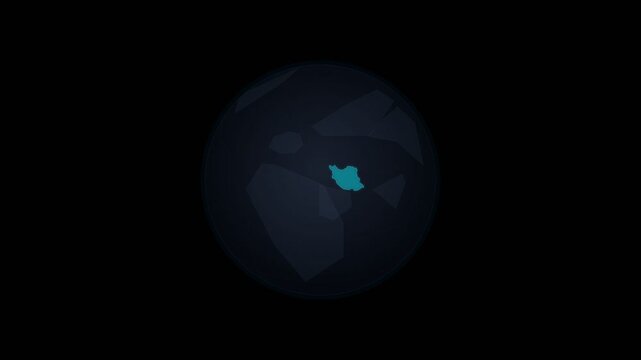 Mysterious glowing orb with abstract blue light pattern on dark background