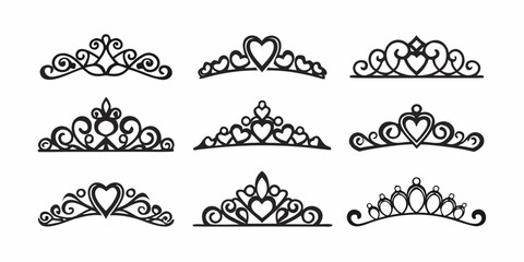 Collection of ornate black crowns and tiaras in various designs © Ranajit