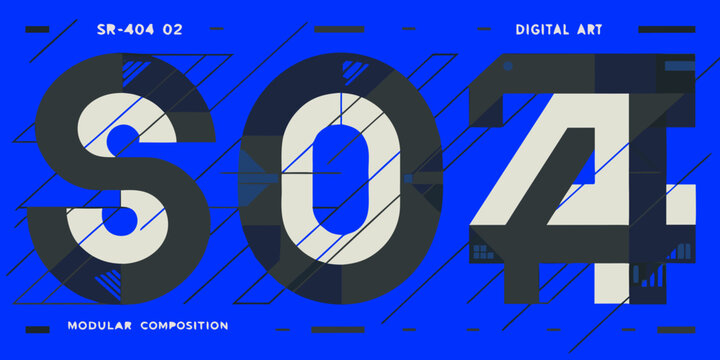 Abstract digital art featuring the letters soa and the number 4