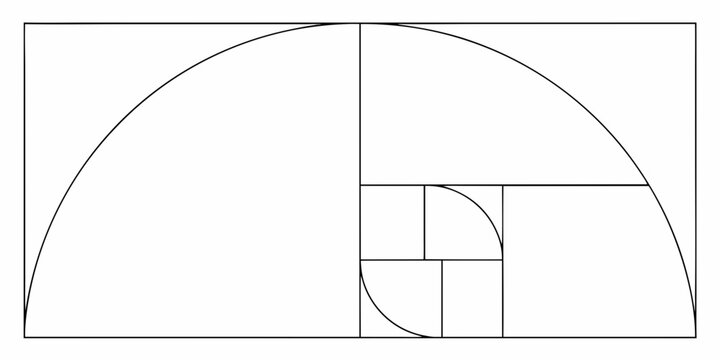 Geometric illustration of the golden ratio within a square frame