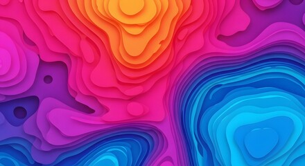 Obraz premium Vibrant colorful abstract background with layered waves wallpaper design