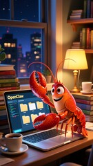 Obraz premium laptop and books for openclaw