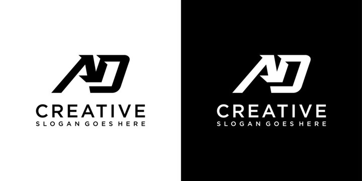 AD or DA initial letter logo design vector template