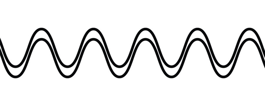 Sinusoidal wave signals. Parts of a wave. Scientific resources for teachers and students. Four periods. Sine wave vector illustration.