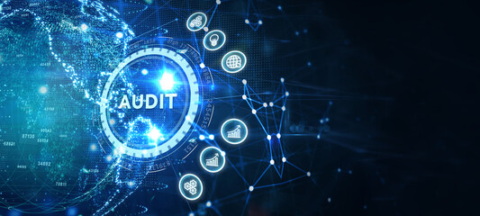 Business, Technology, Internet and network concept. Audit business and finance concept. 3d illustration
