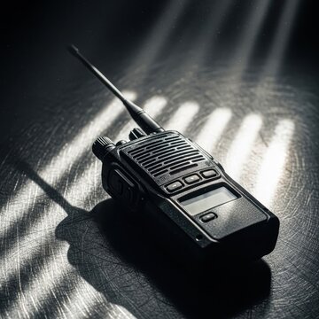 Walkie-Talkie in Dramatic Lighting - Communication and Technology.