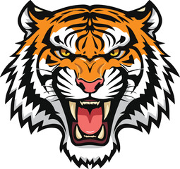 Obraz premium Tiger head vector mascot for esports team logo with sharp stylized lines