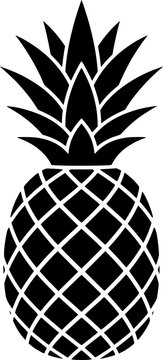 vector clip art pineapple with black outline for web and graphic design
