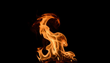 Fototapeta premium Flames against a black background
