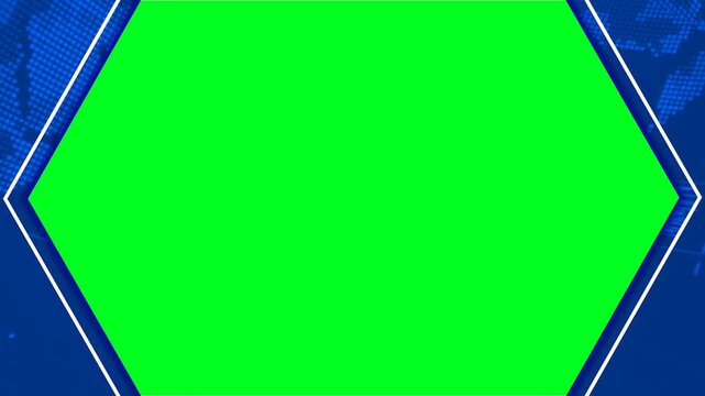World News Promo Opener - 3D Blue Motion Graphics with Hexagonal Green Screen Transition for Broadcast and Media
