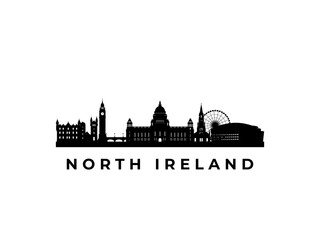 Fototapeta premium Vector North Ireland skyline. Travel North Ireland famous landmarks. Business and tourism concept for presentation, banner, web site.