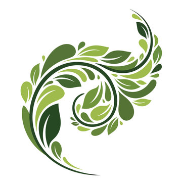 Student studies green leafy illustration for homework on nature concept