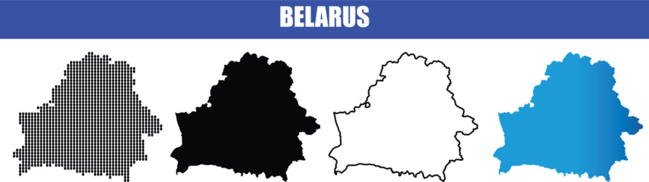 Belarus map silhouette vector with multiple design variations high quality graphic element perfect for geopolitical content