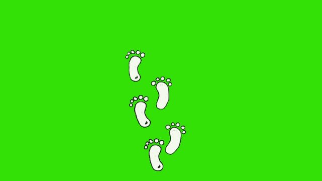 Foot print animation on green screen