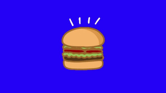 hamburger on a blue background