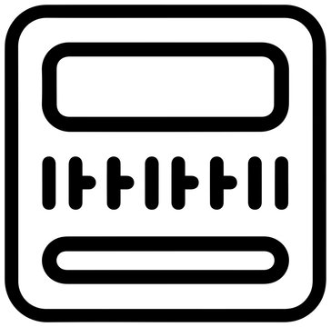Minimalist line icon depicting a financial amortization schedule on a white background