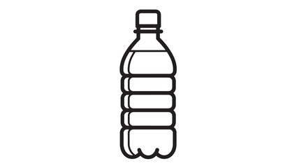 Fototapeta premium Bottle of water with textured sides and cap, graphic representation on white background. featuring drink, liquid, container with plastic and clear