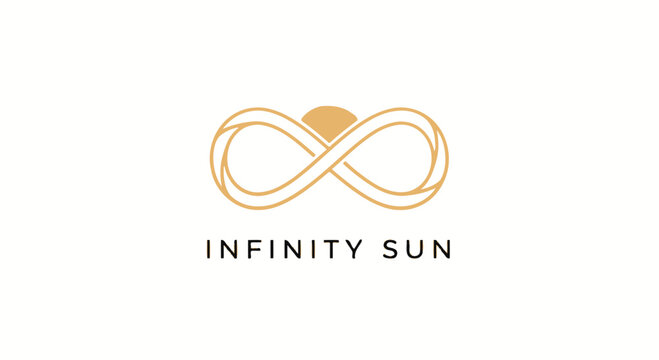 Vector infinity sun logo with text