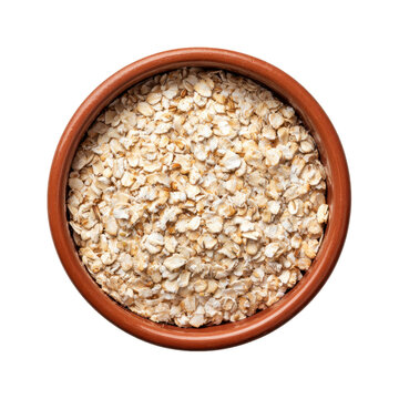 Overhead View of Rolled Oats in Bowl