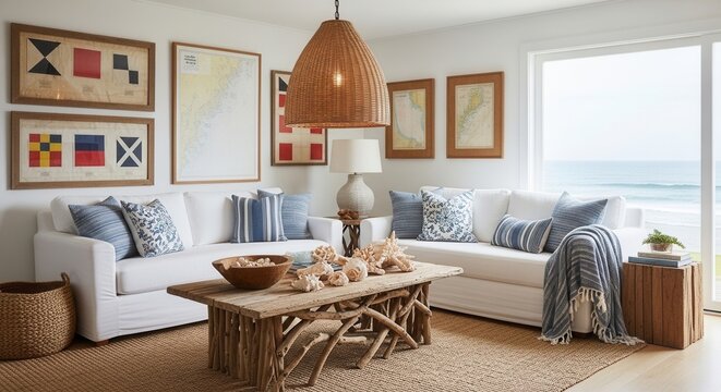 Coastal Living Room Serene Ocean View Nautical Decor Harmony