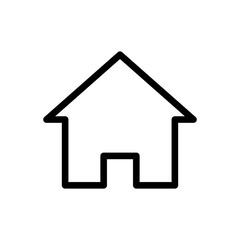 Fototapeta premium Minimalist outline icon of a simple residential house structure with a triangular peaked roof