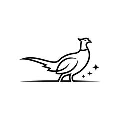 Obraz premium Minimalist Pheasant Bird Logo Line Art