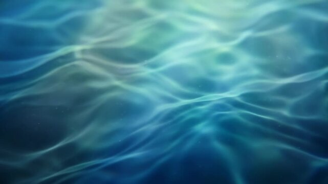 Abstract blue water surface with gentle ripples and soft sunlight reflecting through clear depths