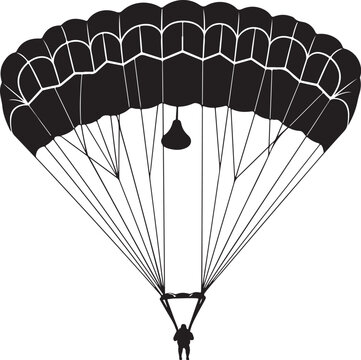 Vector illustration of a parachute with a person