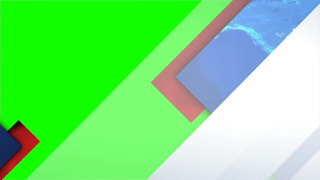 Triangular World News Promo Opener - Professional Green Screen Chroma Key Template with Animated Global Map for Broadcast, Media, and Corporate Video Production