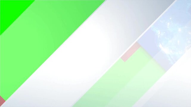 Triangular World News Promo Opener - Professional Green Screen Chroma Key Template with Animated Global Map and Outro Transition for Broadcast and Media