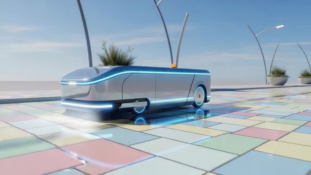 Autonomous delivery vehicle on urban pathway