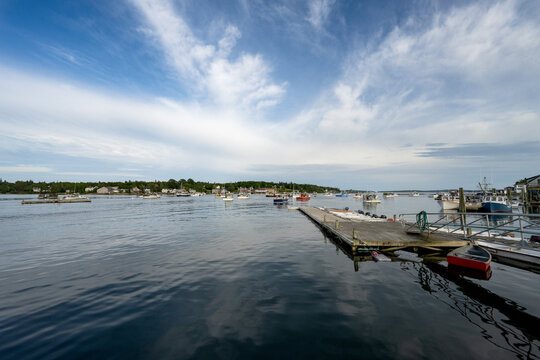 Scenic coastal harbortown port near Bar Harbor, Maine