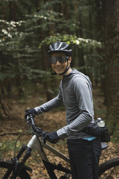 Portrait of a smiling mountain biker