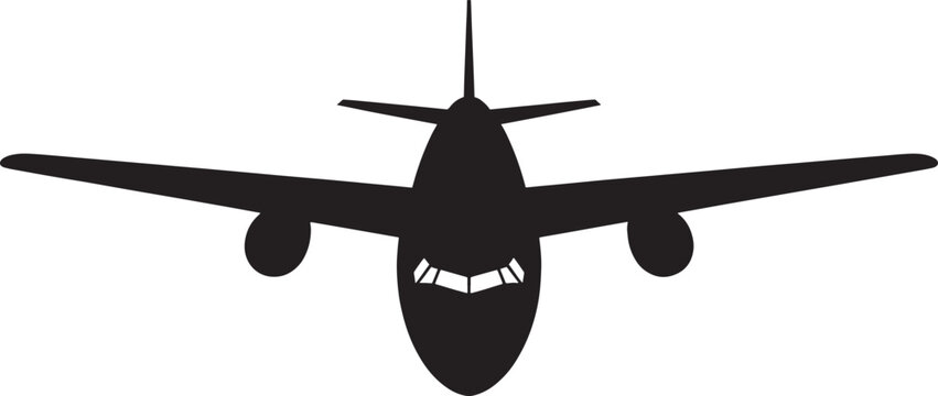 Airplane black symbol aviation transportation