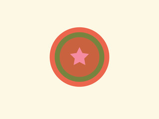 Obraz premium Abstract Star in Concentric Circles Graphic Design
