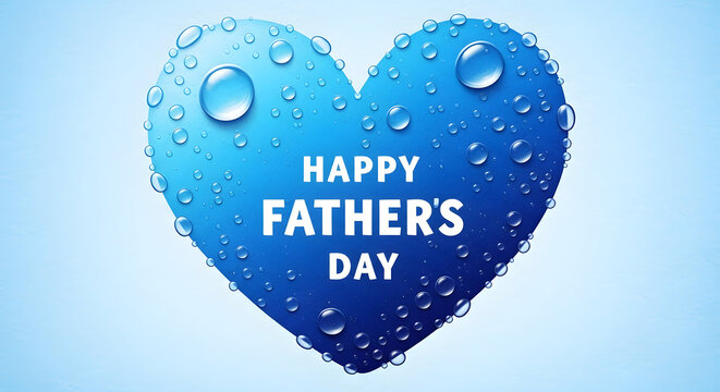 Happy father's day heart with water droplets